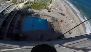 Vom 6. Stock in den Pool