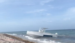 Mit dem Boot an Land spazieren