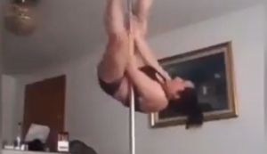Poledance mit spektakulärem Ende
