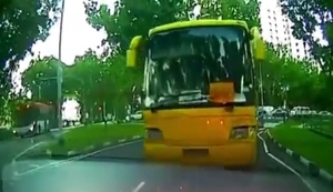 Vollbremsung mit dem Bus