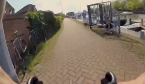 Kleines Radrennen am Ufer
