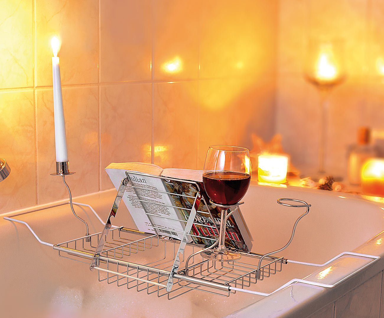 Badewannenauflage mit Buchstütze Badewannenauflage mit Buchstütze