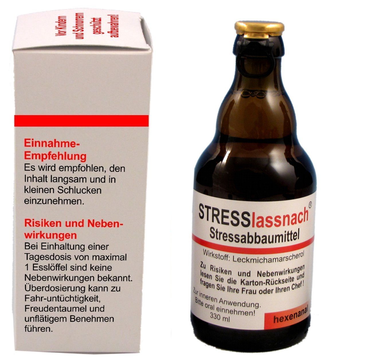 Stresslassnach Bierflasche