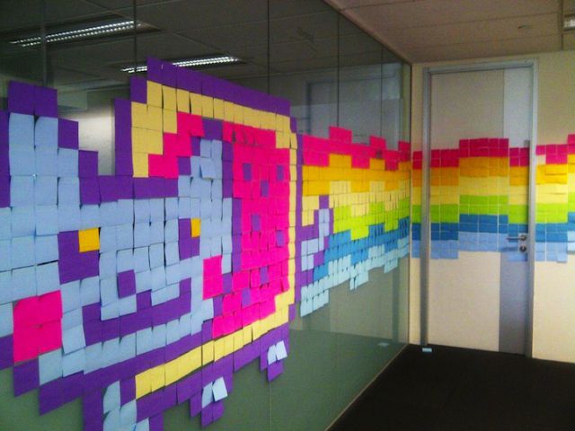 Kunst mit Post-It-Zetteln