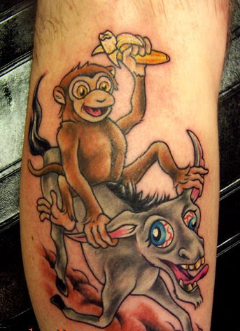 Verrückte Affen-Tattoos