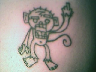 Verrückte Affen-Tattoos