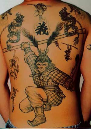 Verrückte Affen-Tattoos