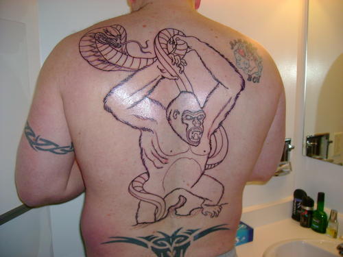 Verrückte Affen-Tattoos