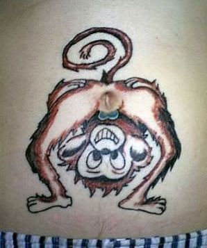 Verrückte Affen-Tattoos