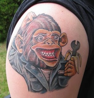 Verrückte Affen-Tattoos