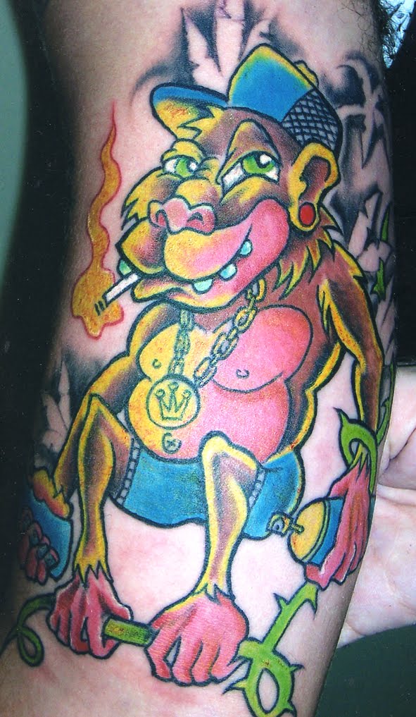 Verrückte Affen-Tattoos