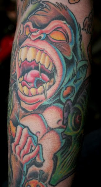 Verrückte Affen-Tattoos