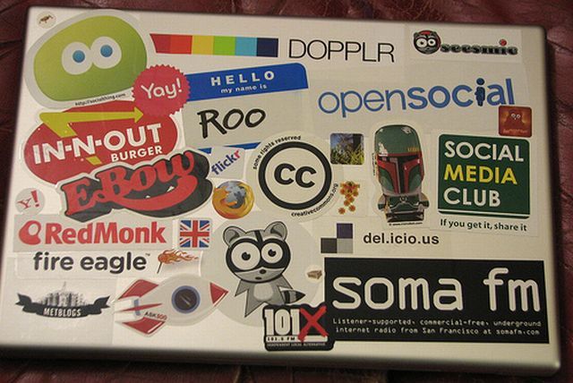 Beklebte Laptops