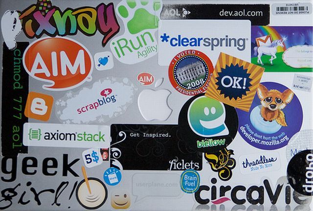 Beklebte Laptops