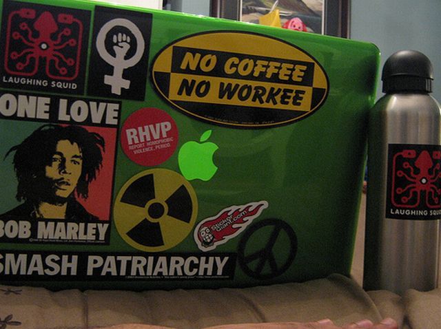 Beklebte Laptops