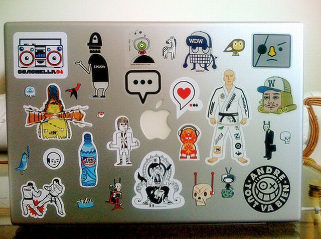 Beklebte Laptops