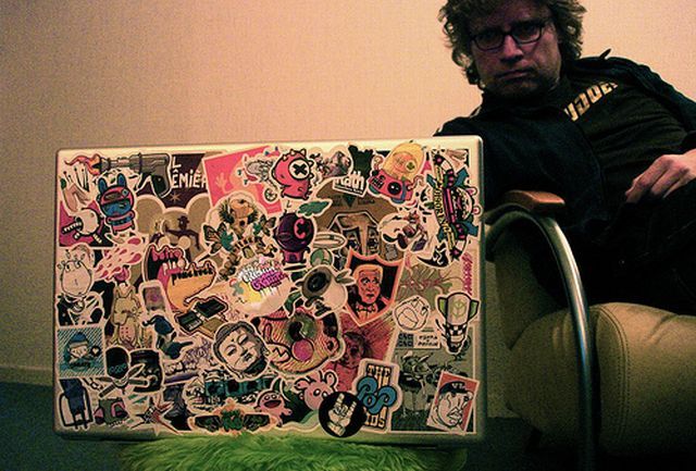 Beklebte Laptops