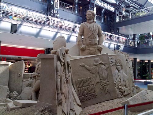 Michael Jackson Denkmal aus Sand