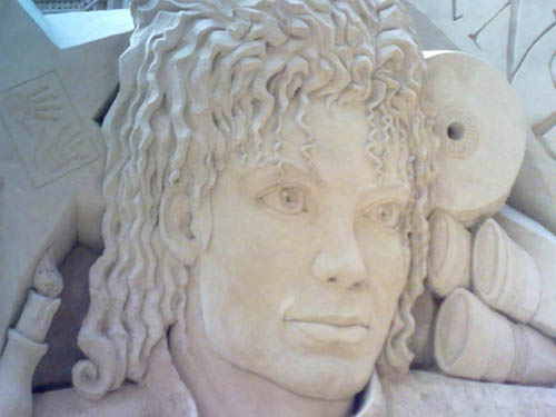 Michael Jackson Denkmal aus Sand