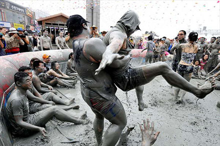 Schlamm Festival in Süd Korea