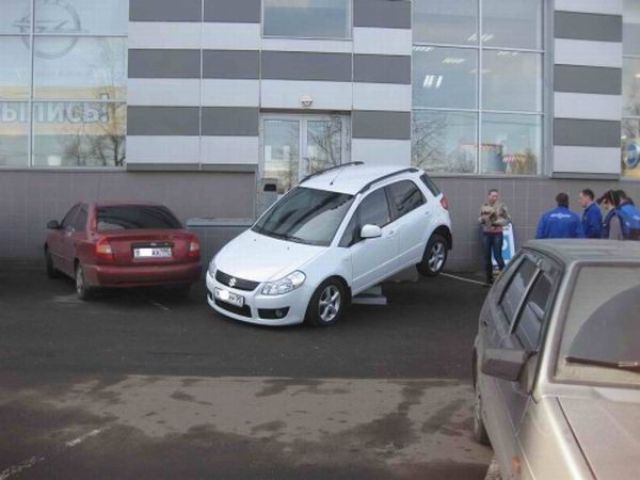 Wenn Frau auf der Treppe parkt