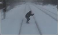 Snowboarding mit Zug