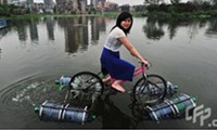 Mit dem Fahrrad übers Wasser