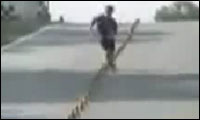 skateboard slalom