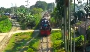 Leicht überfüllter Zug