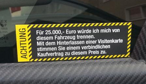 Kaufvertrag für die Autoscheibe