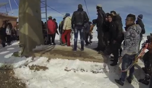 Wildes Treiben am Skilift