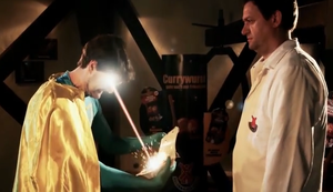 Hashtagman auf einer Mission