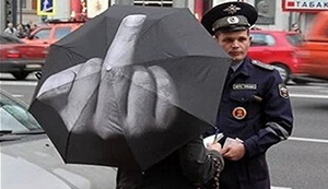 Mittelfinger Regenschirm