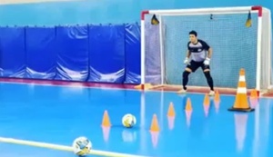 Handballtorwart beim Training