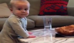 Eine Katze im Körper eines Babys