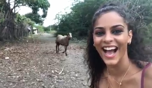 Selfie mit einer Ziege