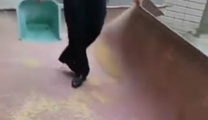 Reis auf Teppich einsammeln