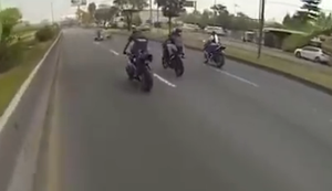 Motorrad auf der Flucht