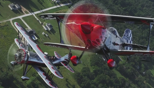 Zwei Kunstflieger und ihre Doppeldecker Zwei Kunstflieger und ihre Doppeldecker